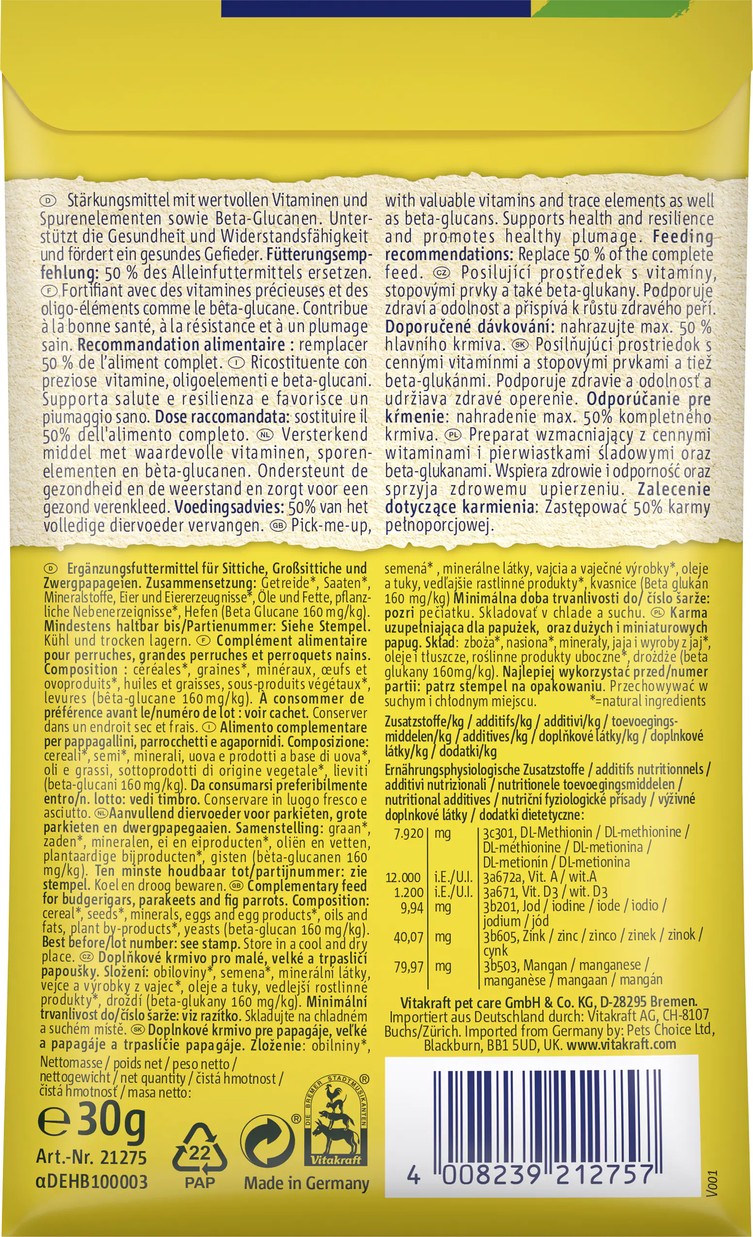 Vitakraft Sittich Stärkung 30 g