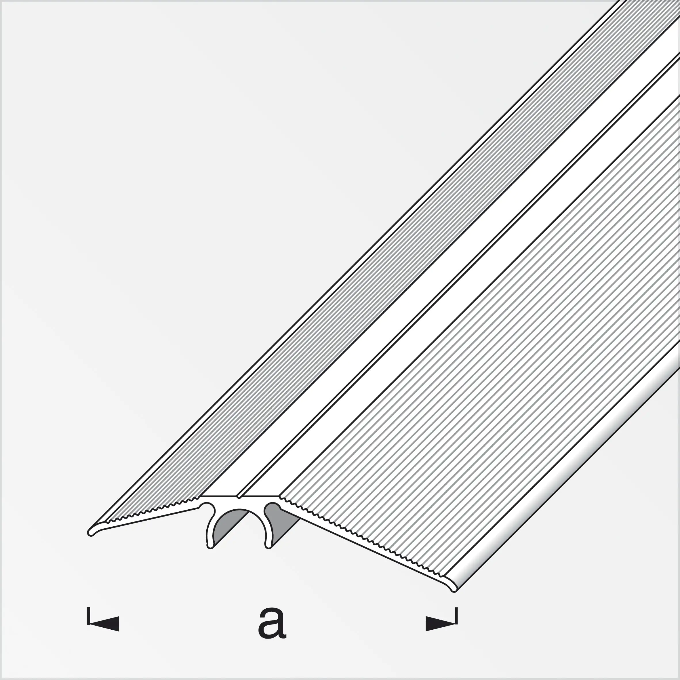 alfer Niveauausgleichs-Profil 2 m, 56 mm Aluminium eloxiert silber