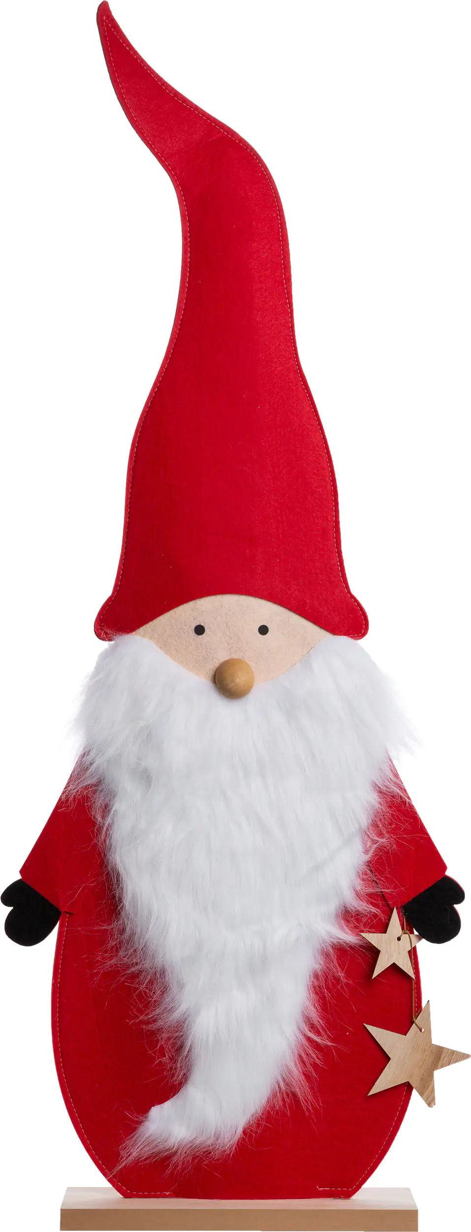 TrendLine Dekofigur Filz Wichtel 116 x 43 cm weiß-rot