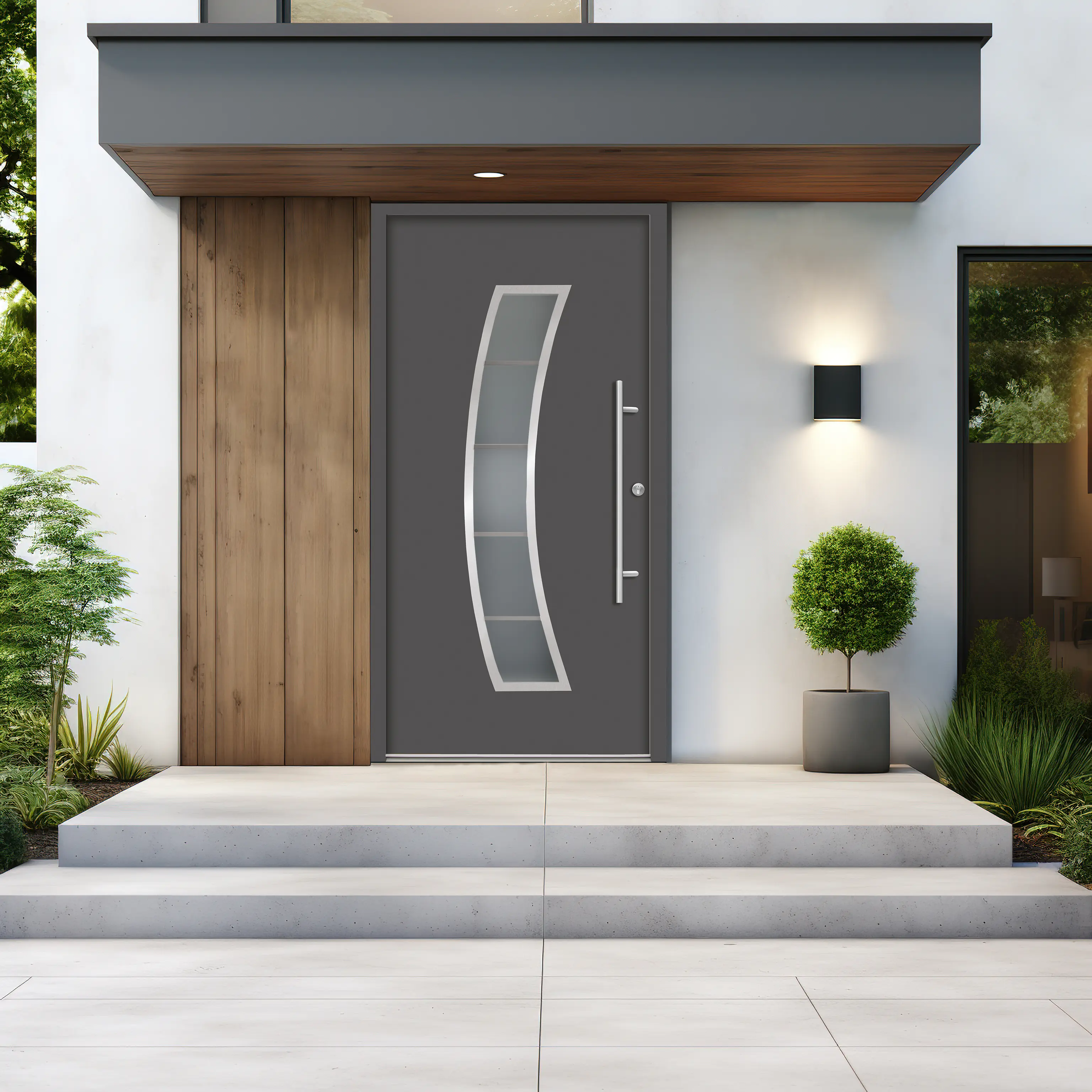 Splendoor Haustür Passivedoor Premium P14 Anthrazit DIN Rechts 100 x 210 cm