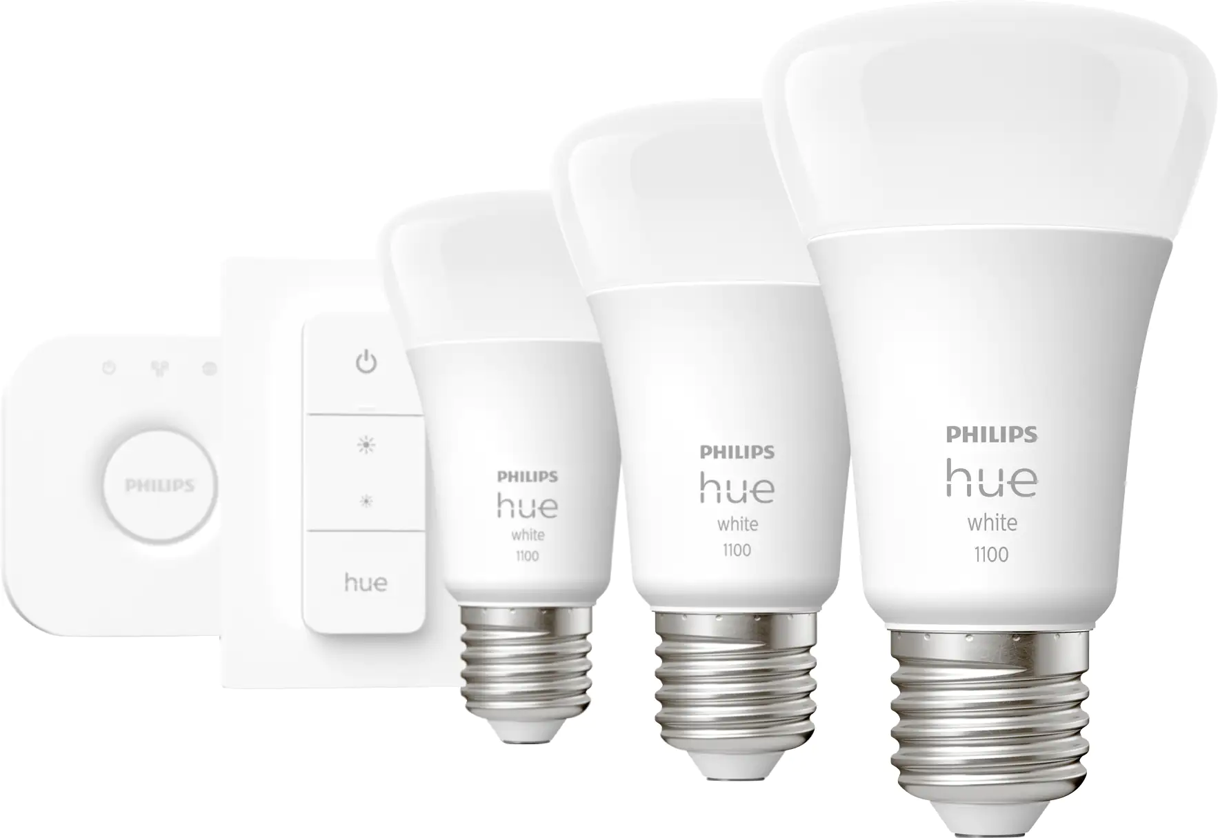 Philips Hue LED Leuchtmittel Starter-Set White warmweiß E27 9,5 W Bridge Philips Hue LED Leuchtmittel Starter-Set White warmweiß E27 9,5 W Bridge