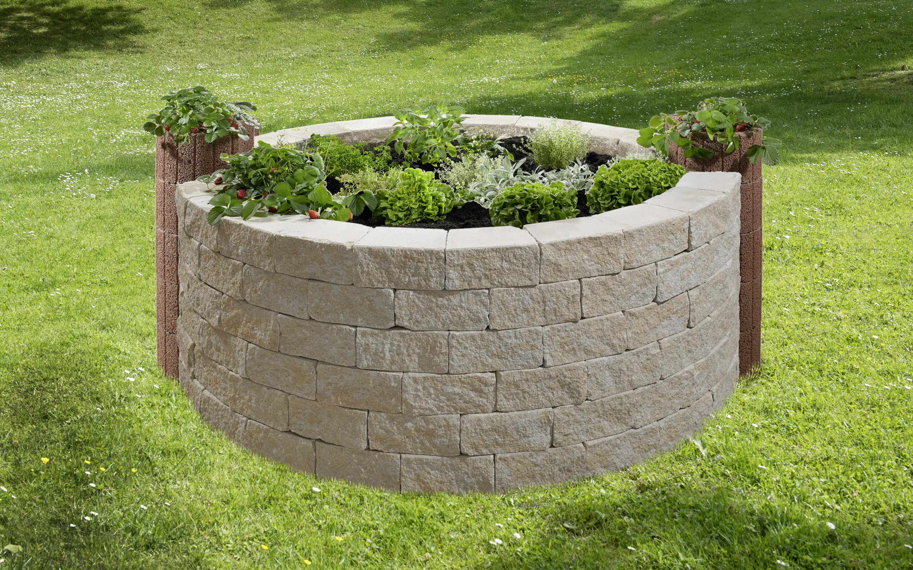 Kann Hochbeet-Set Vigneto-Rondo 200 x 150 x 84 cm sandsteingelb