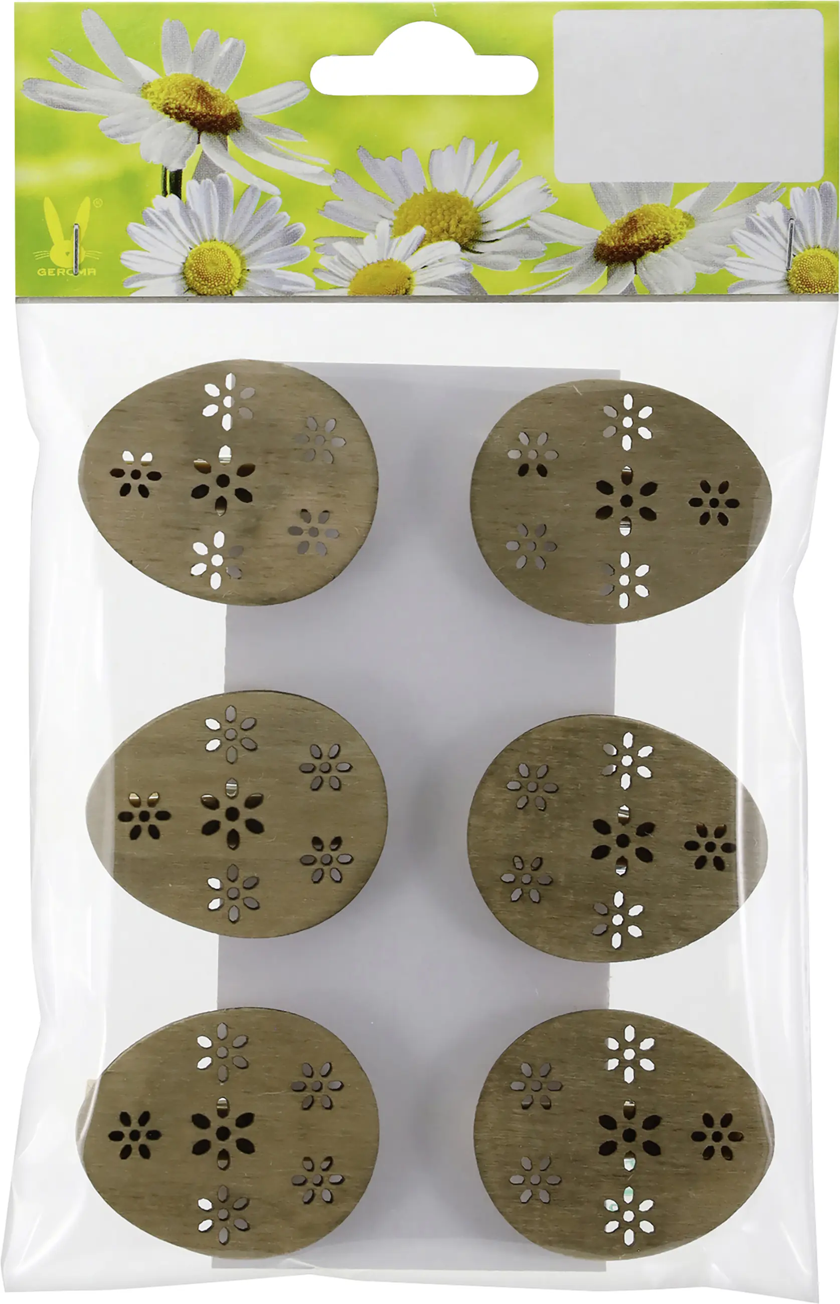 Ostereier mit Klammer Holz 4 x 3,2 cm braun