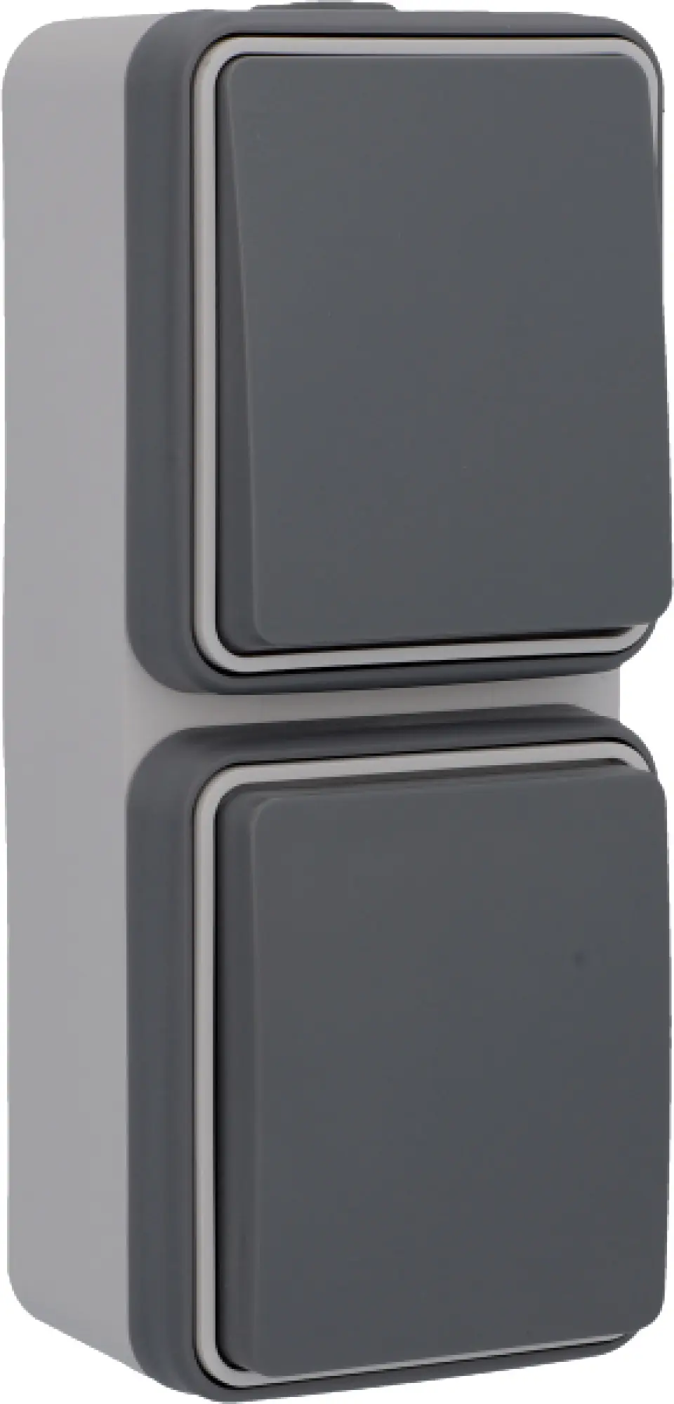 Unitec Kombi A/W Steckdose Feuchtraum Mini, dunkelgrau, Aufputz, senkrecht