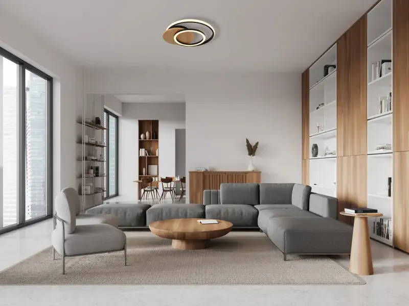 Globo Deckenleuchte Julio 38 x 36 cm L x B holzoptik dunkel warmweiß