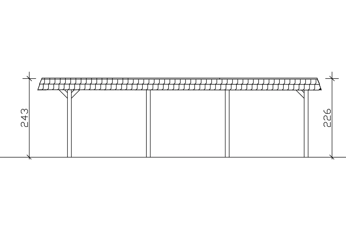 SKAN HOLZ Carport Wendland 362 x 870 cm mit Aluminiumdach