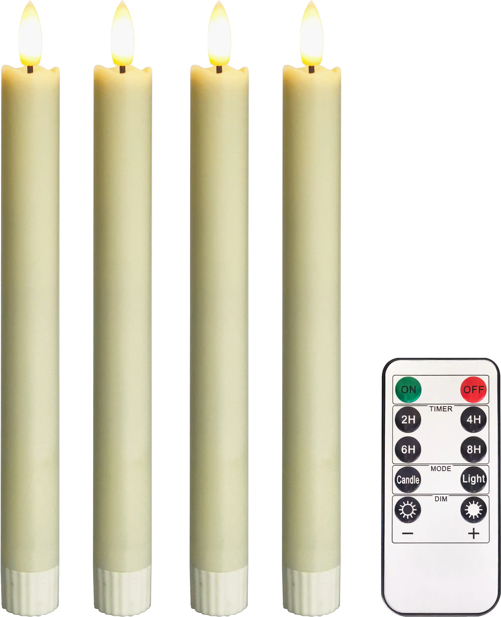TrendLine LED Kerze warmweiß 24,5 x Ø 2,2 cm batteriebetrieben creme 4 Stück