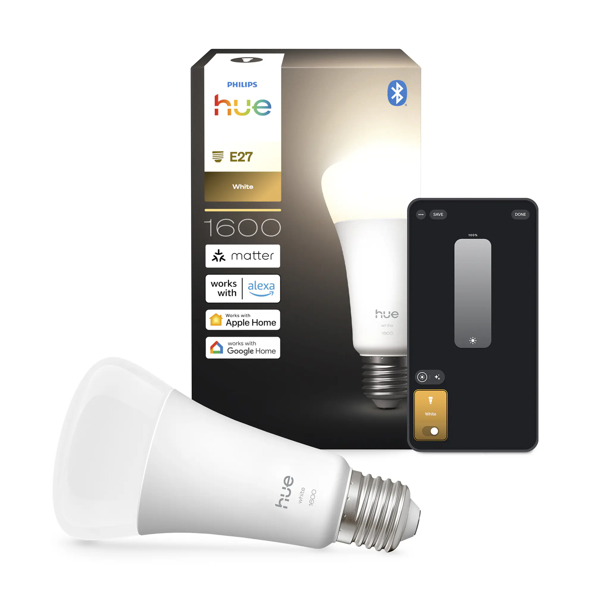 Philiph Hue Smart LED Leuchtmittel 13,5 W E27 warmweiß dimmbar 
