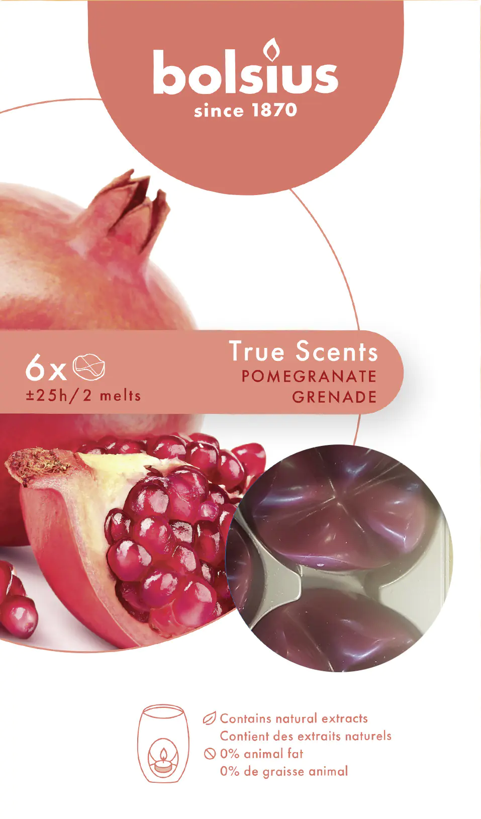 Bolsius Aromatic Wax Melts Granatapfel, 6er Pack Bolsius Aromatic Wax Melts Granatapfel, 6er Pack