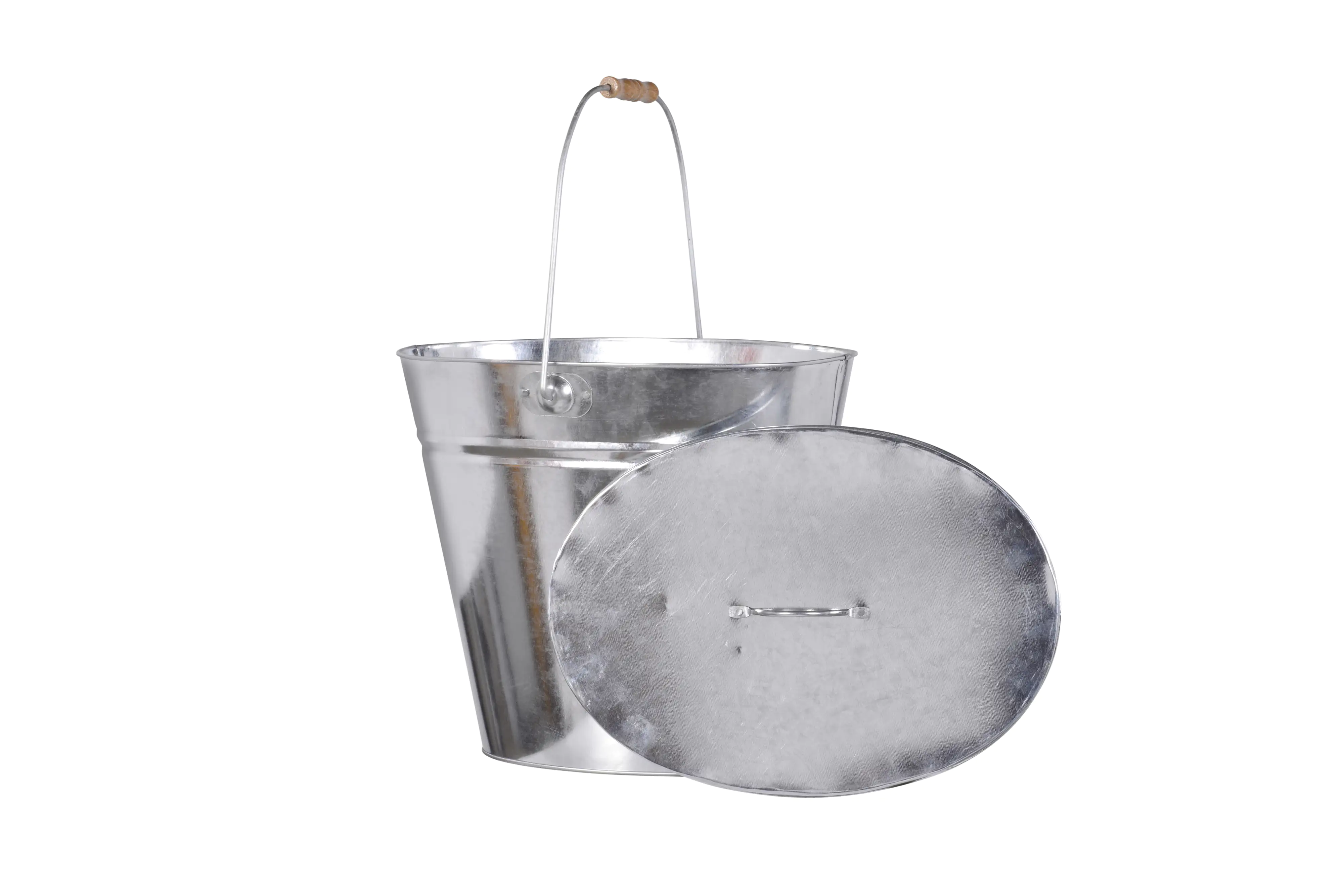 FireFix Ascheeimer oval mit Deckel Höhe: 36 cm, 22 Liter