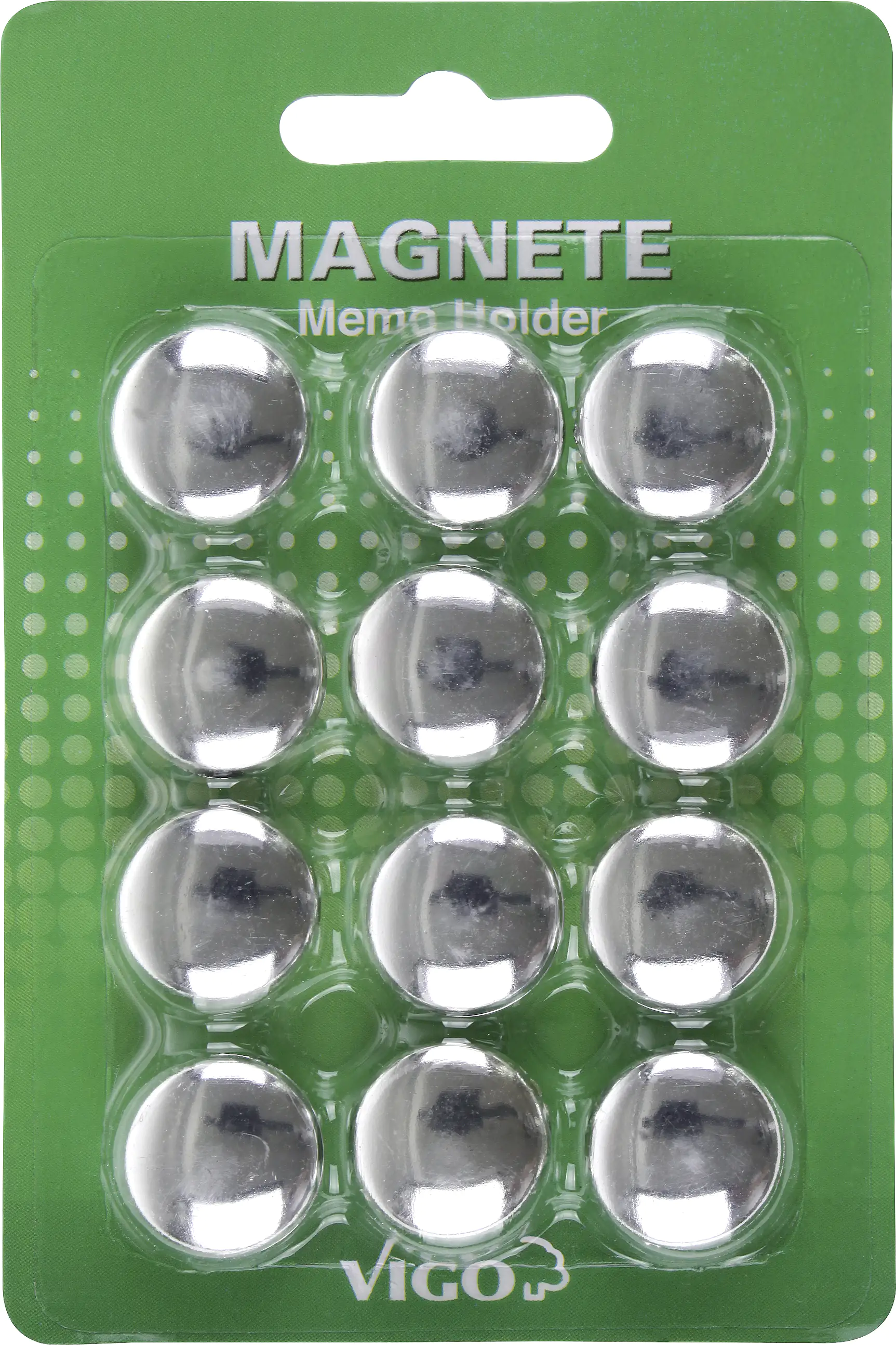 Vigo Magnete für Magnettafeln 12 er Pack, chrom, rund