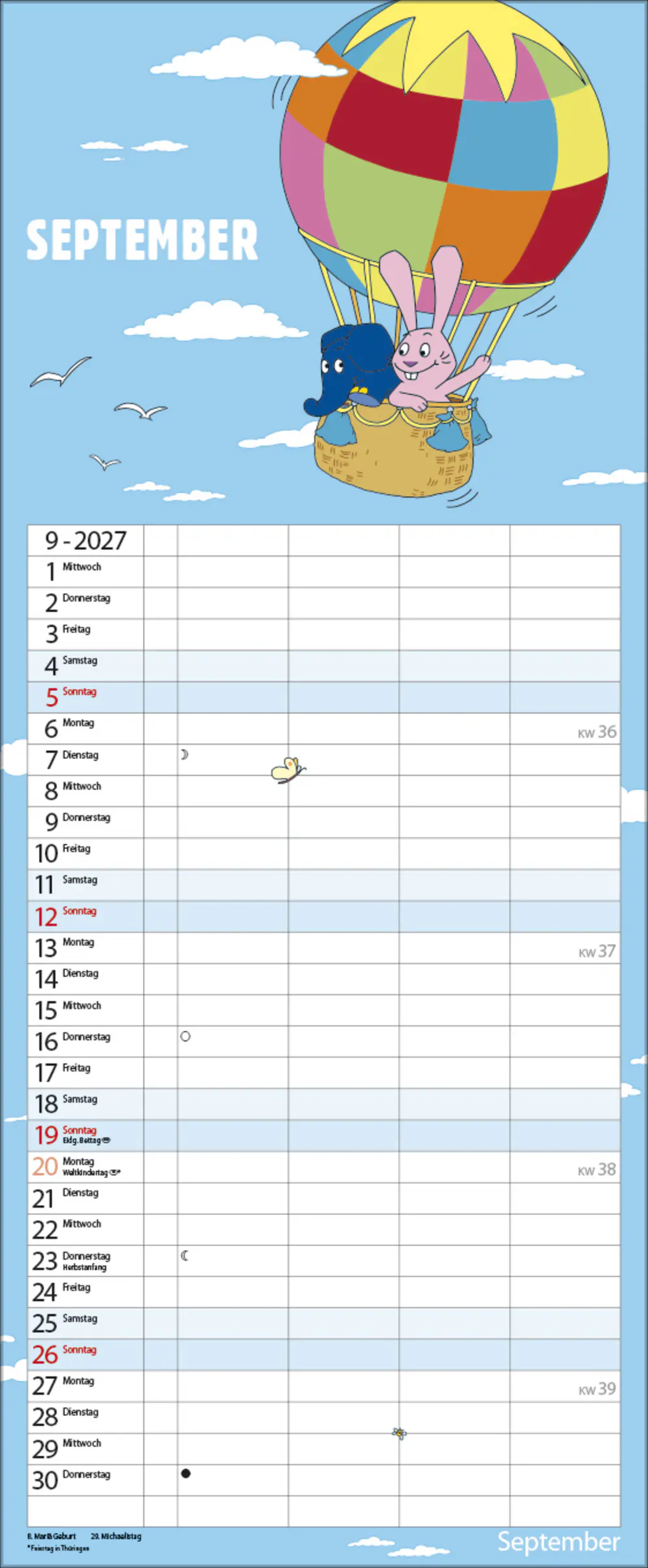 Korsch Kalender Familienplaner Sendung mit der Maus 2027