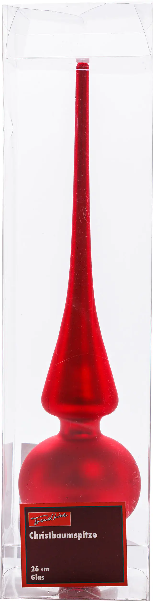 TrendLine Christbaumspitze aus Glas 26 cm rot mattiert