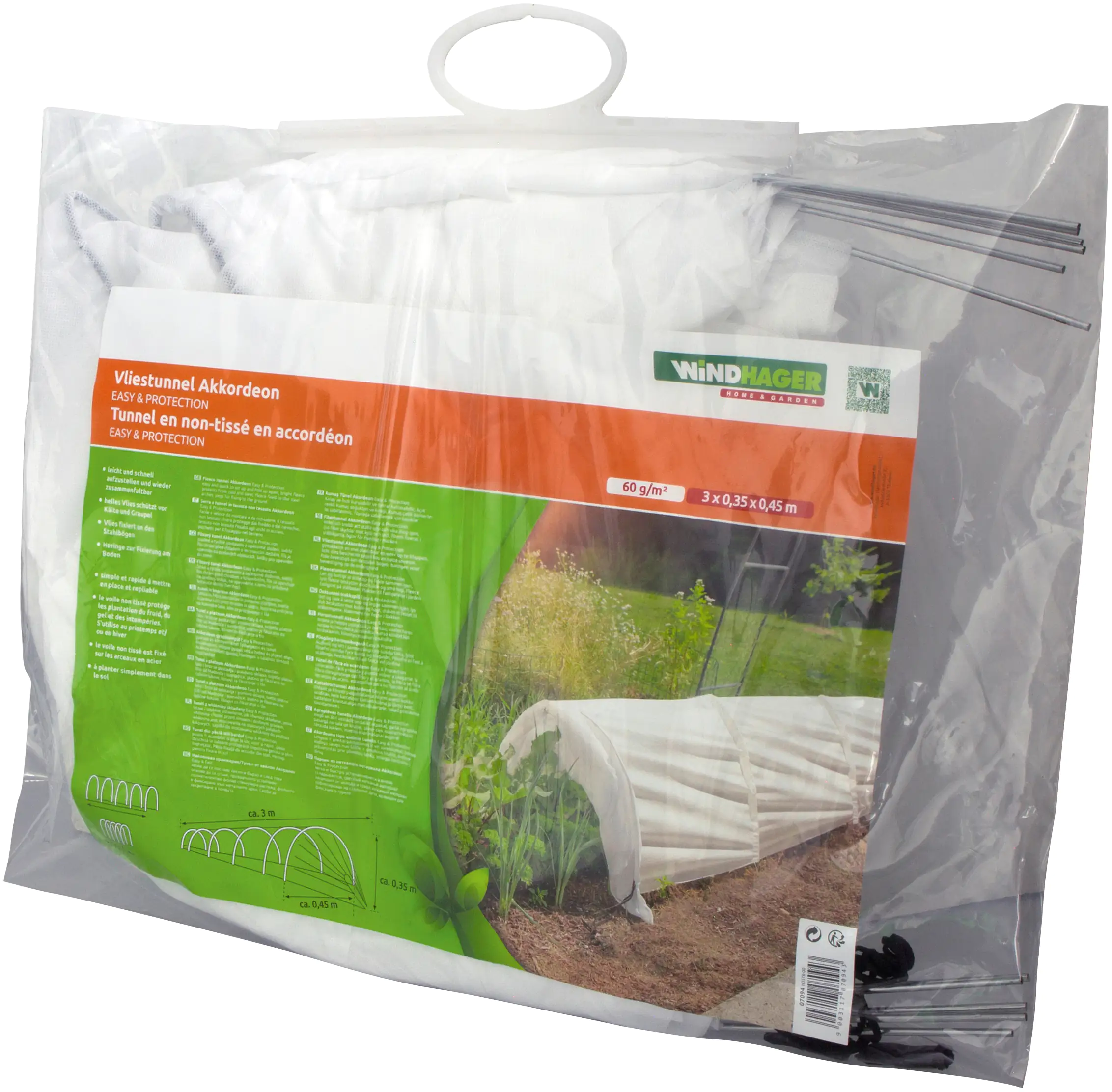 Windhager Tunnelgewächshaus Akkordeon 3 x 0,6 x 0,45 m