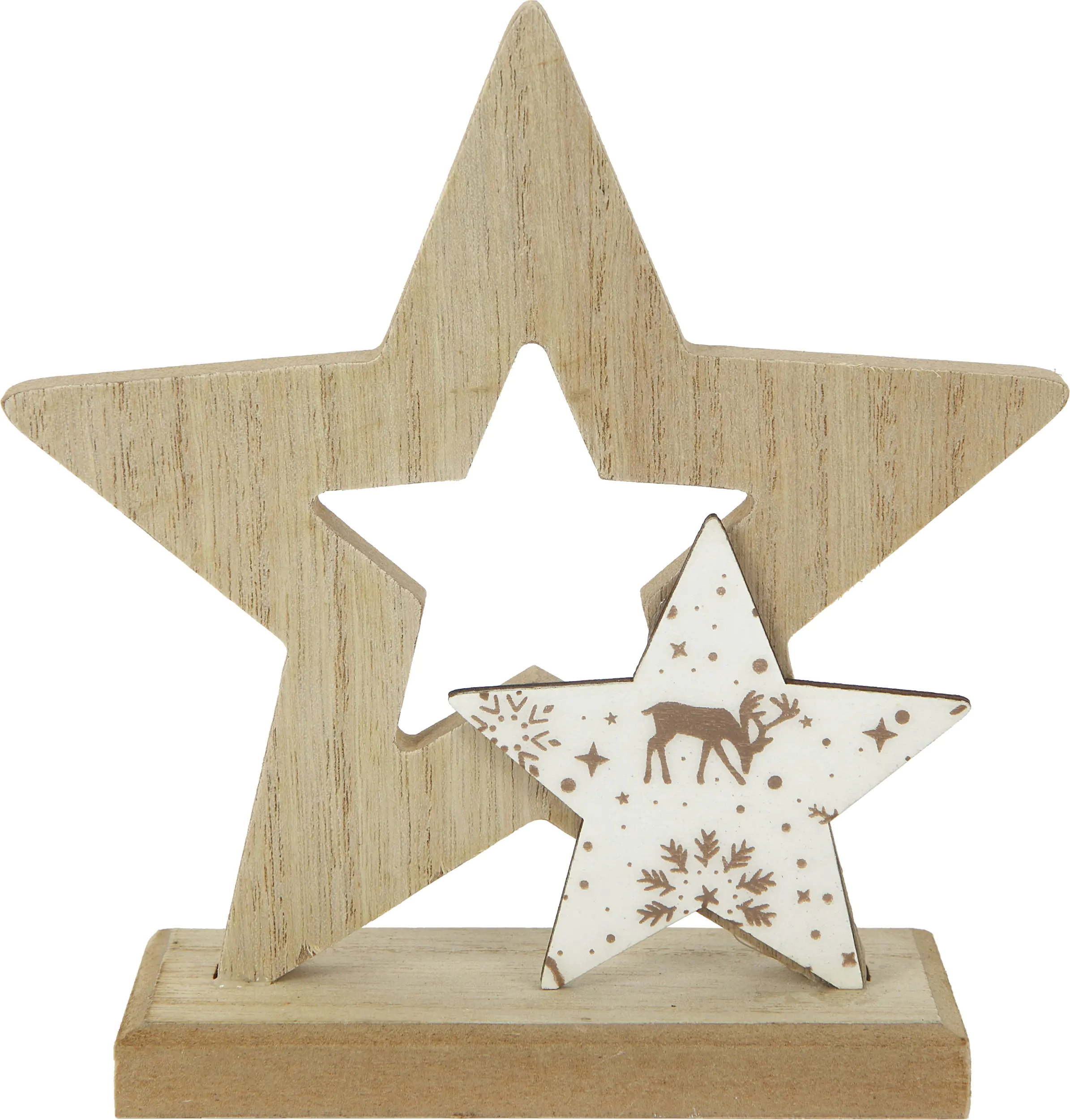 TrendLine Holzstern 15 x 5 x 15,5 cm mit Muster 