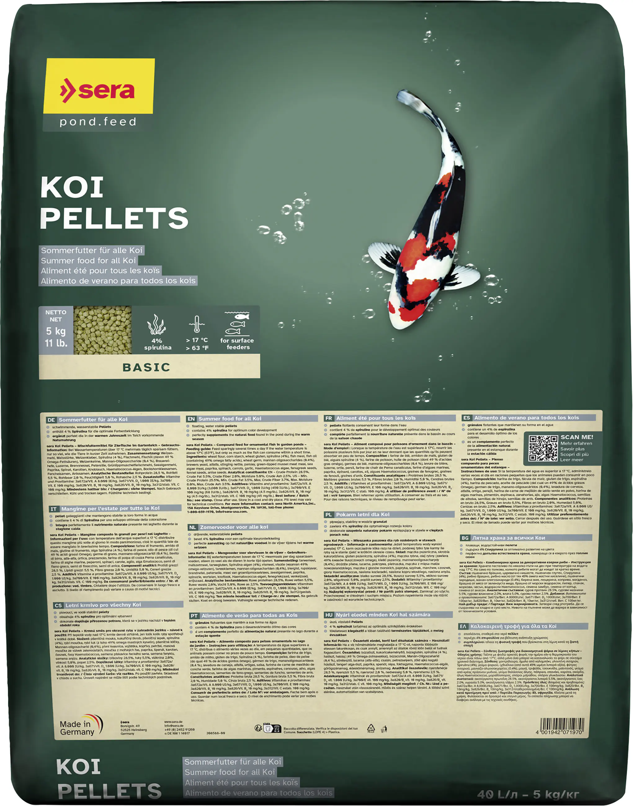 Sera Koifutter Pellets 40 L Sera Koifutter Pellets 40 L