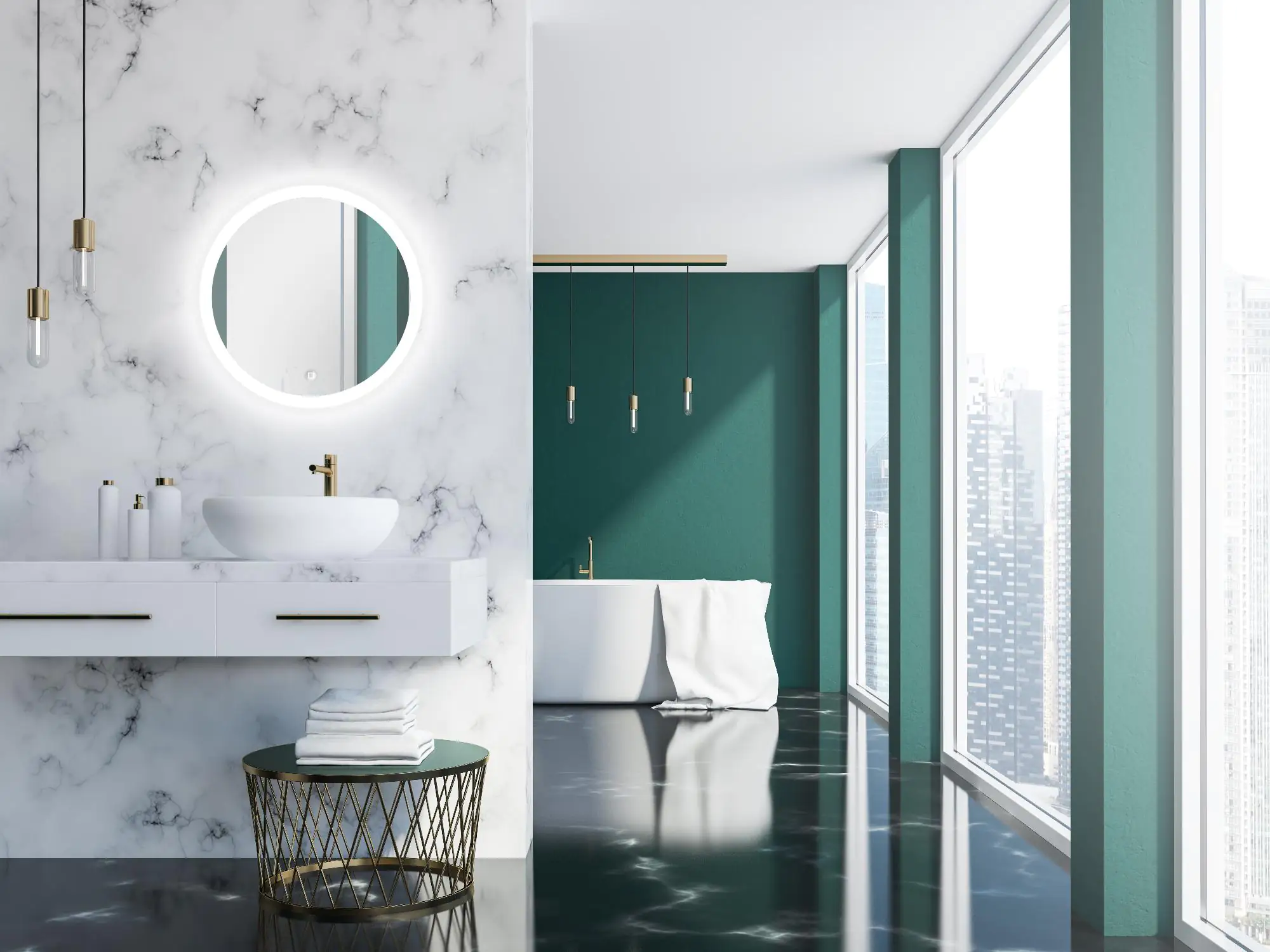 DSK LED Lichtspiegel Silver Lunar Ø59 cm DSK LED Lichtspiegel Silver Lunar Ø59 cm