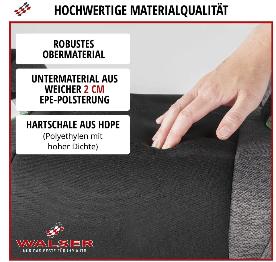 Walser Kindersitzerhöhung Raffi ECE R 129 geprüft schwarz/grau Walser Kindersitzerhöhung Raffi ECE R 129 geprüft schwarz/grau