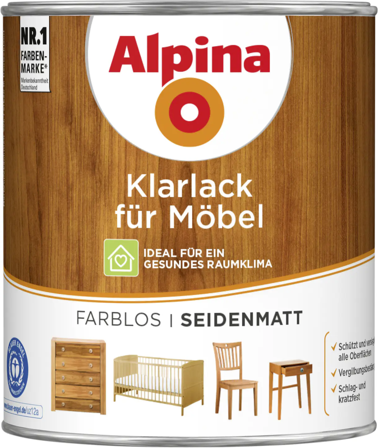 Alpina Klarlack für Möbel 750 ml farblos seidenmatt