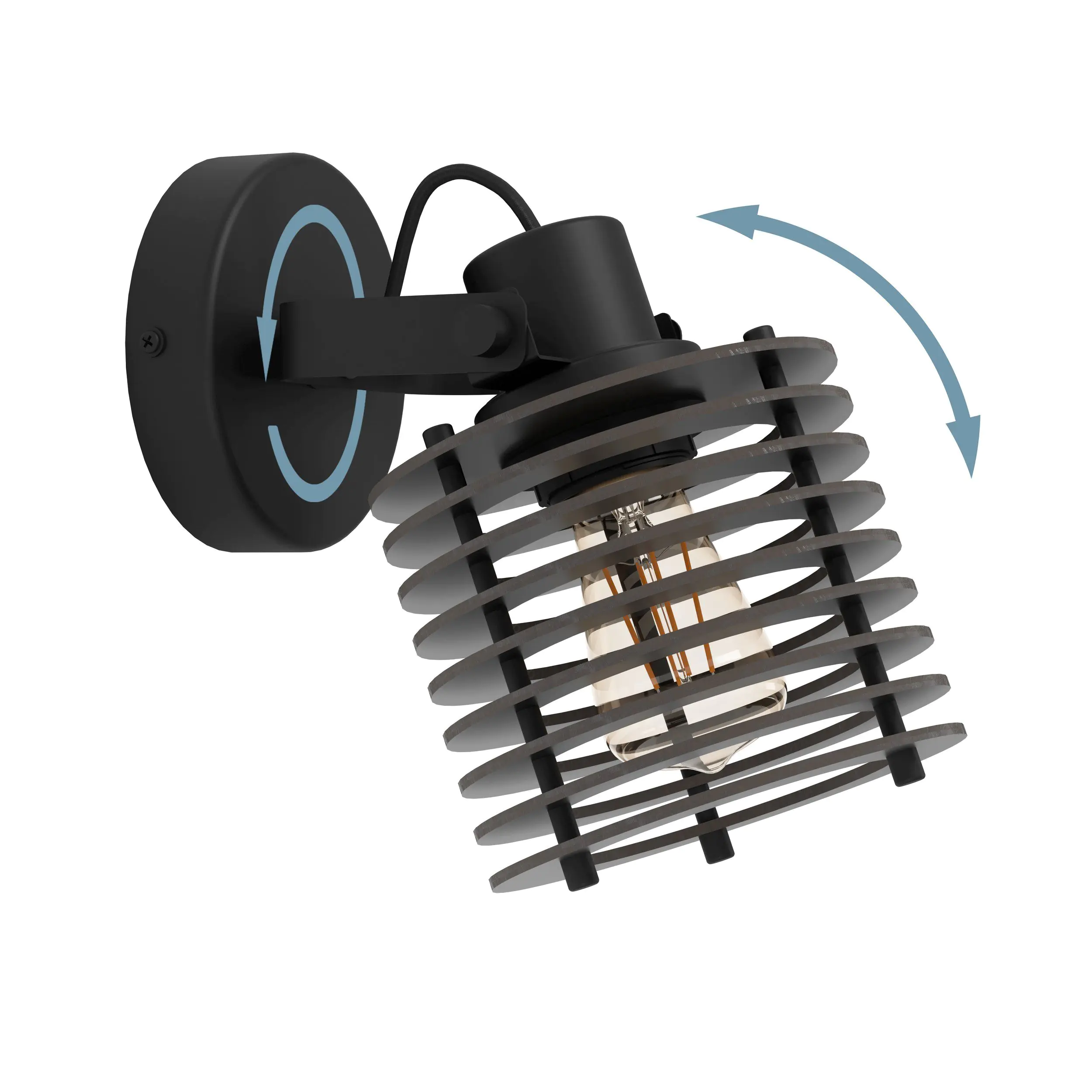 Eglo Wandleuchte Segovia schwarz 