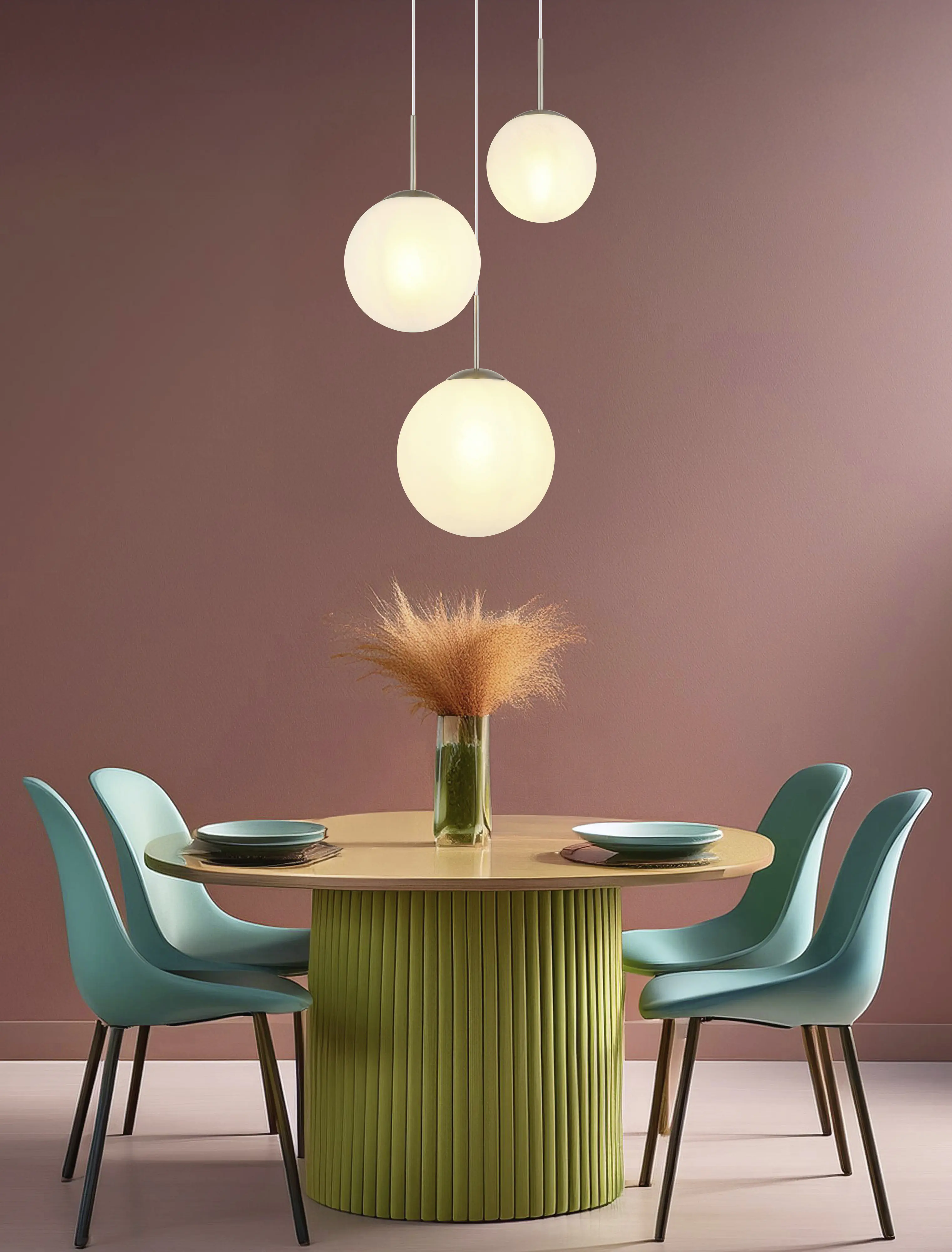 Globo Hängeleuchte Kop Ø 50 x 120 cm nickel matt