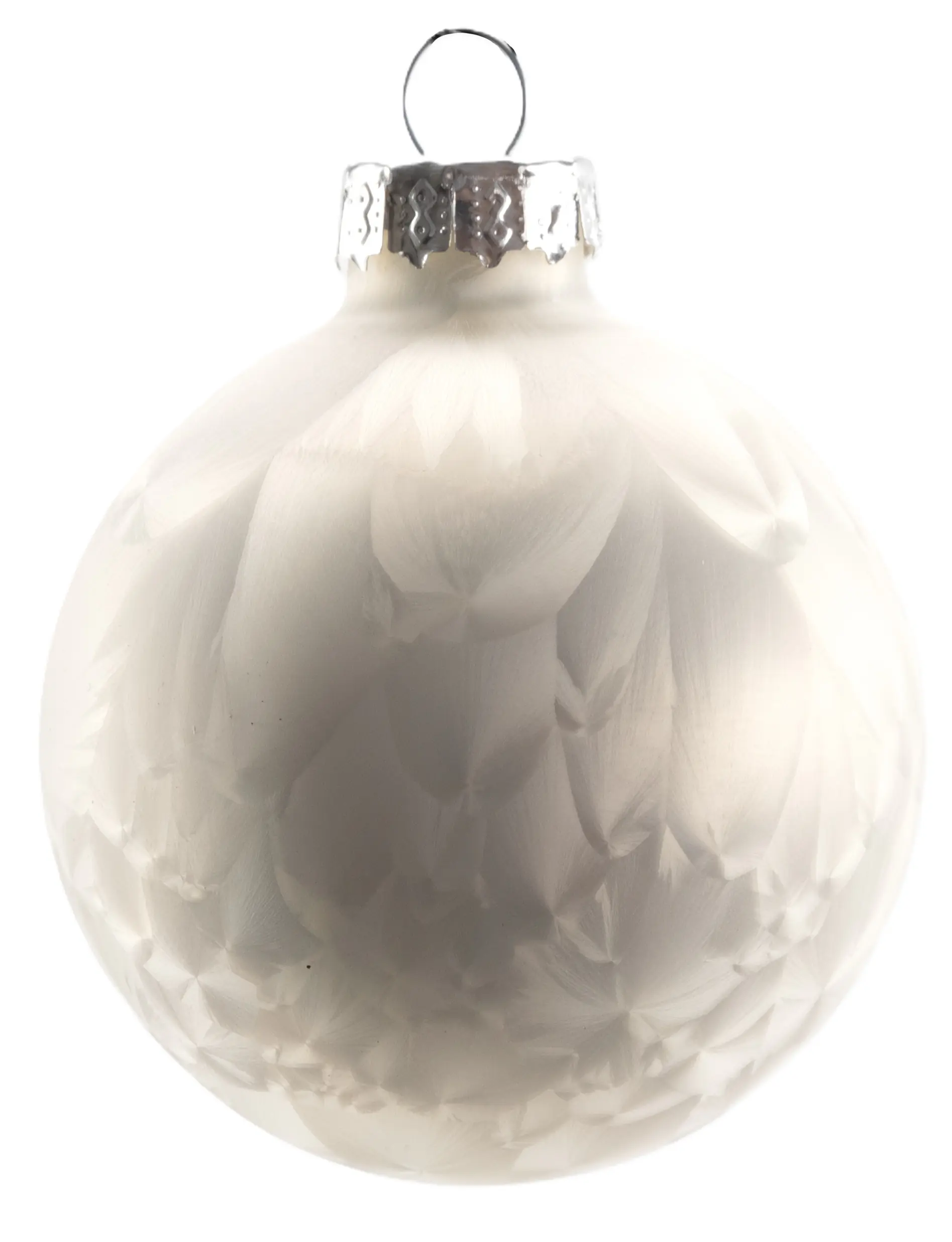 TrendLine Weihnachtskugeln aus Glas Ø 6 cm weiß-silber 20 Stück