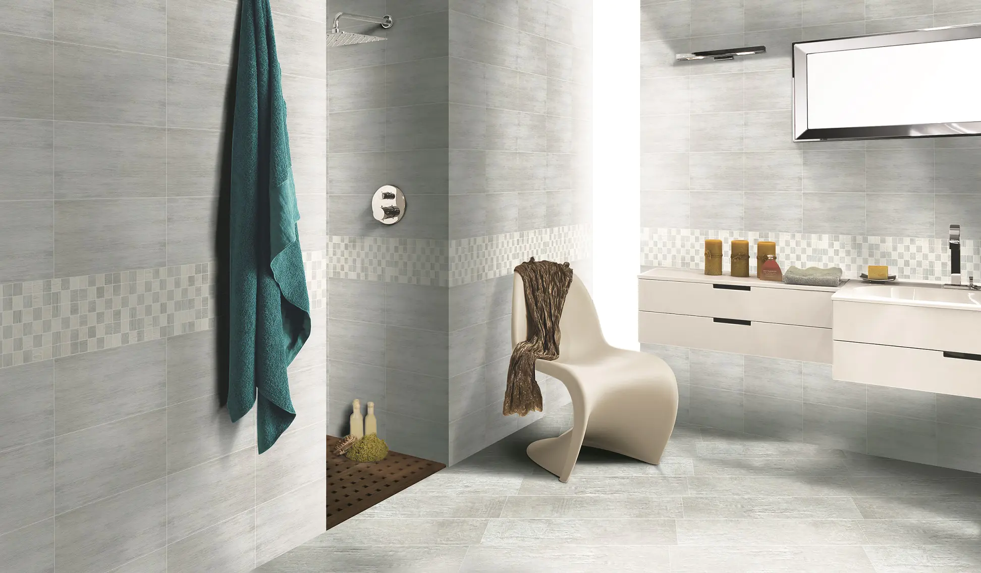 Bodenfliese Feinsteinzeug Country 31 x 62 cm grigio