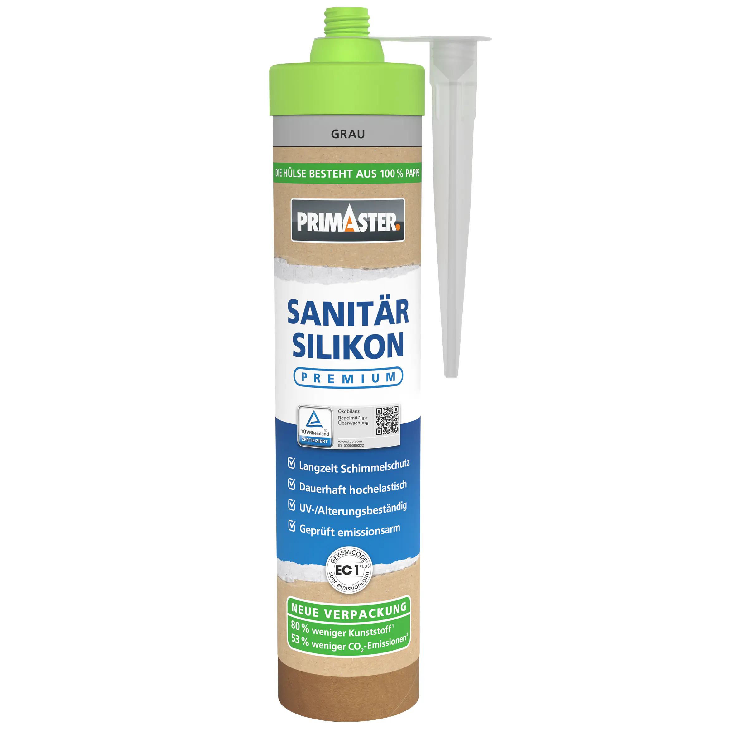 PRIMASTER Sanitär Silikon Premium grau 280 ml PRIMASTER Sanitär Silikon Premium grau 280 ml