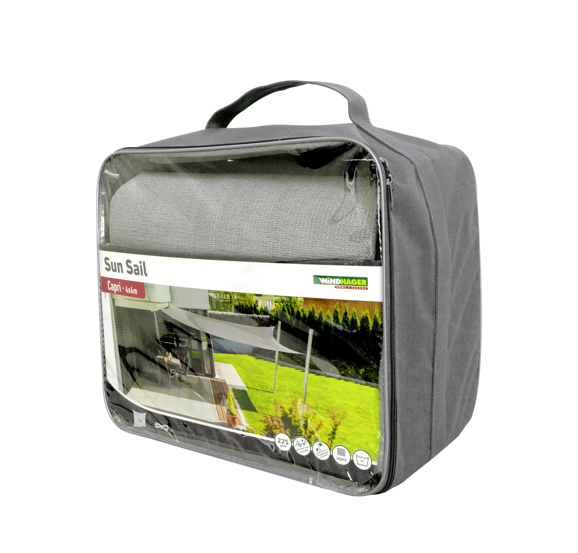 Windhager Sonnensegel Capri grau 4 x 4 m