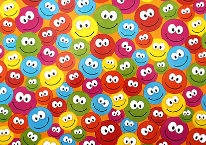Geschenkpapier bunte Smileys 2 m