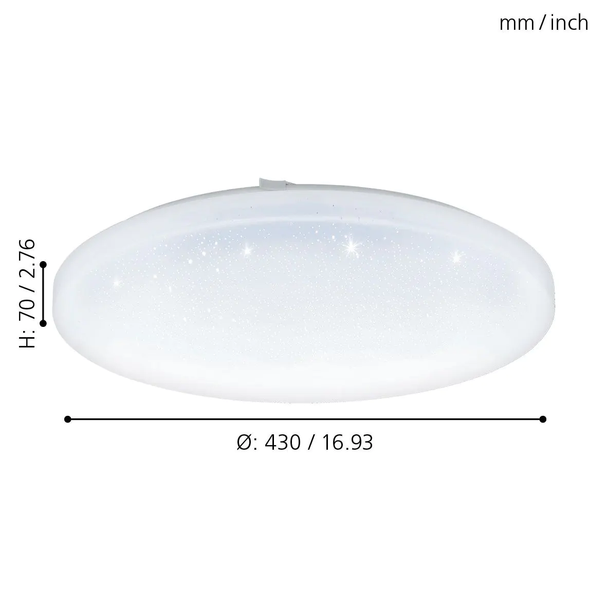 Eglo LED Deckenleuchte Frania-S weiß Ø 43 cm mit Kristalleffekt