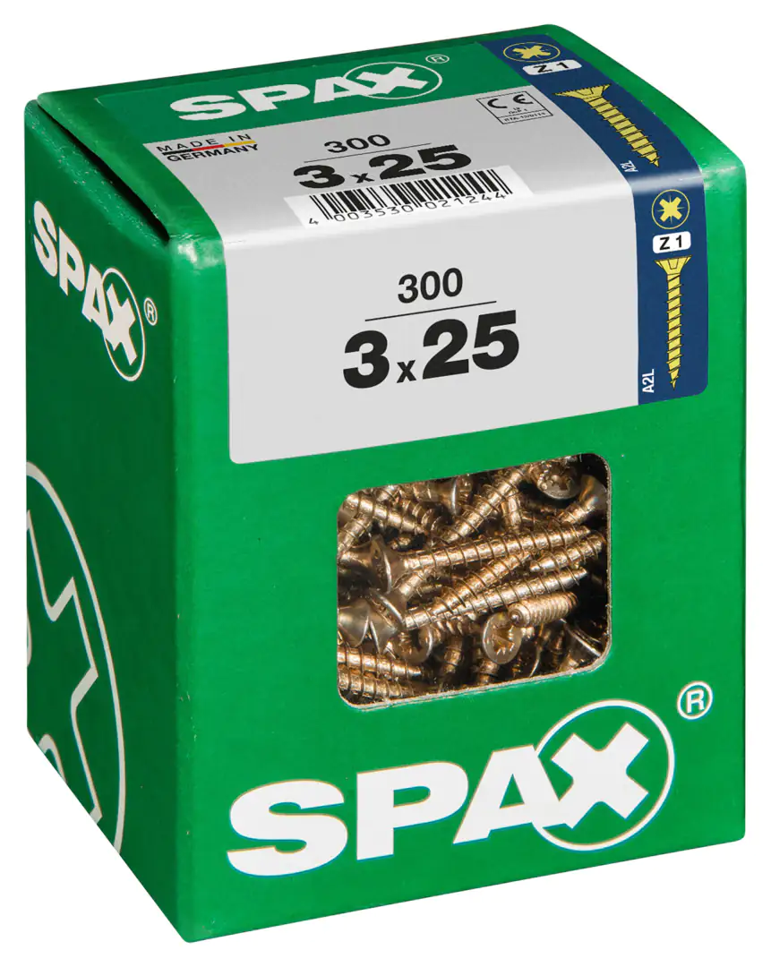 Spax Universalschrauben 3.0 x 25 mm PZ 1 - 300 Stk.