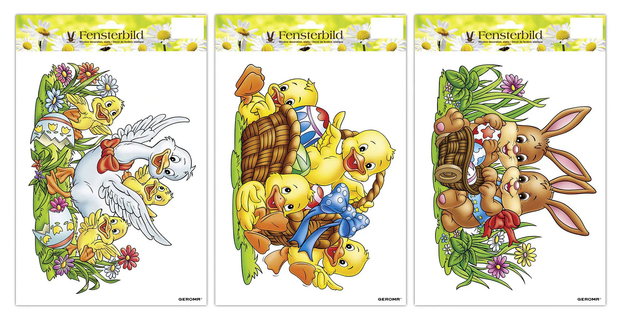 Osterdeko Fensterbild mit Ostermotiv  21 x 32 cm bunt