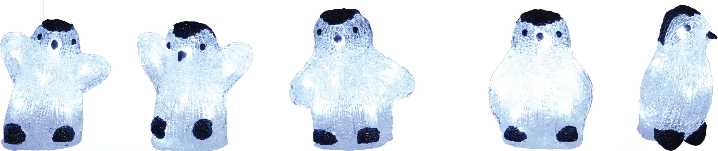 TrendLine LED Acrylfiguren Pinguin 5 Stück 13 cm kaltweiß Außen mit Timer