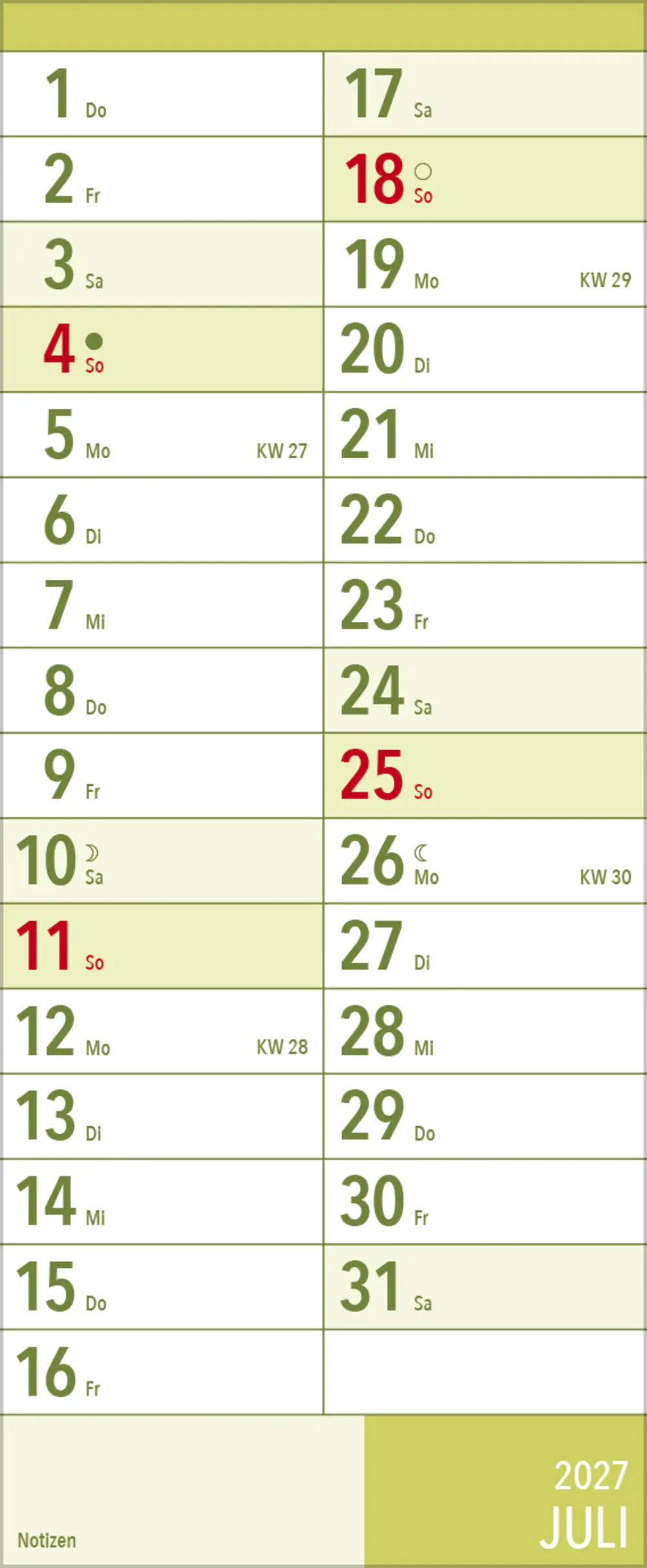 Korsch Kalender XL-Planer Großdruck 2027 