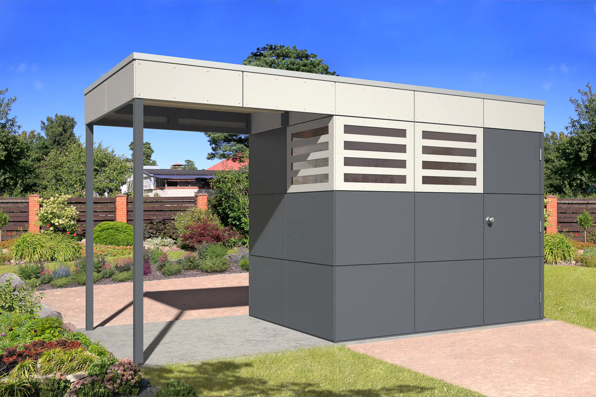 SKAN HOLZ Seitliche Überdachung für CrossCube 168 x 169 cm Gr. 2 Telegrau SKAN HOLZ Seitliche Überdachung für CrossCube 168 x 169 cm Gr. 2 Telegrau