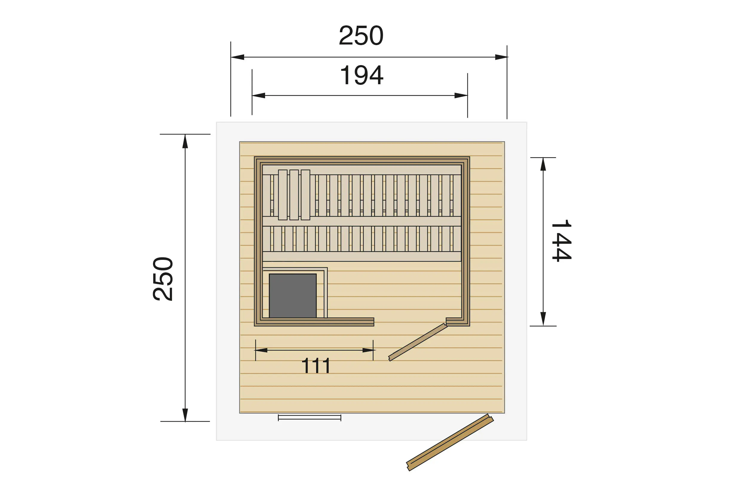 weka Saunahaus MIKKELI Sparset 7,5 kW natur
