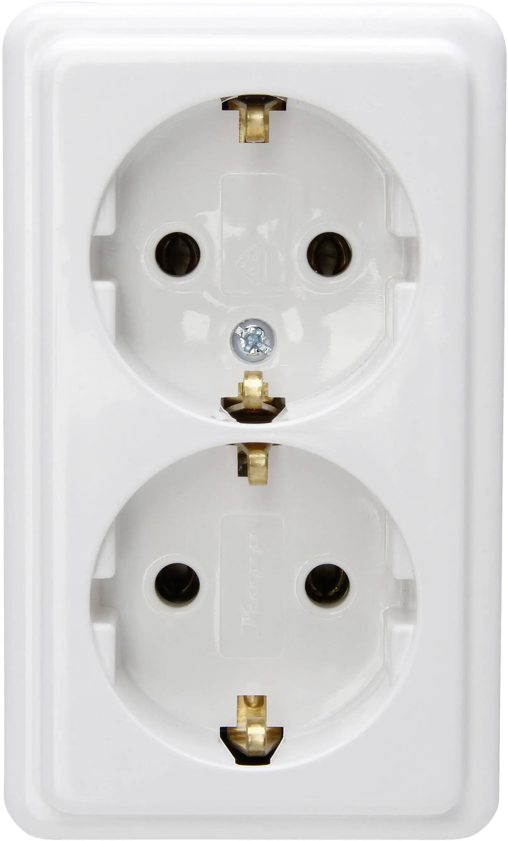 Kopp 2fach Schutzkontakt-Steckdose Aufputz Standard, arktisweiß, 102502002