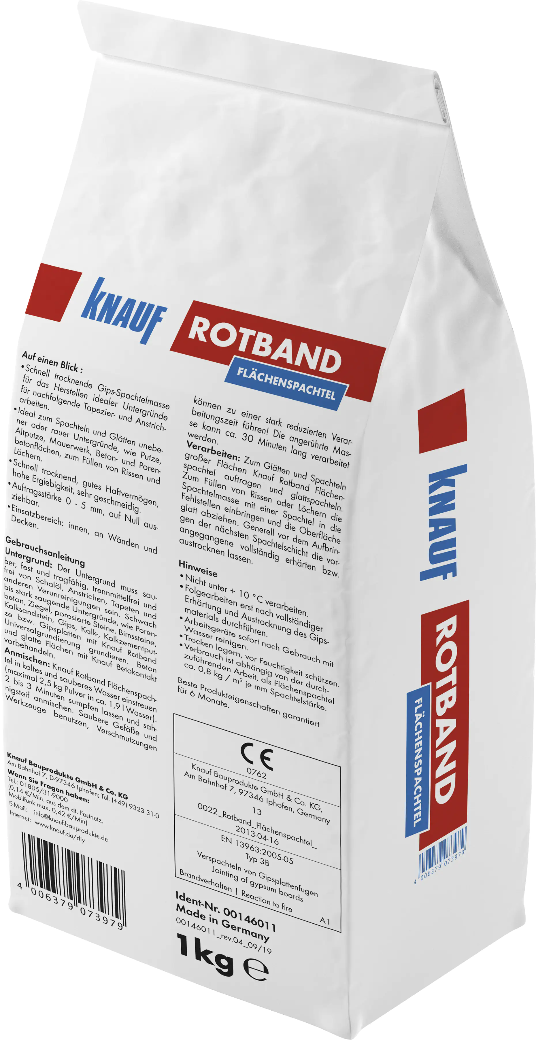 Knauf Rotband Flächenspachtel 1 kg Knauf Rotband Flächenspachtel 1 kg