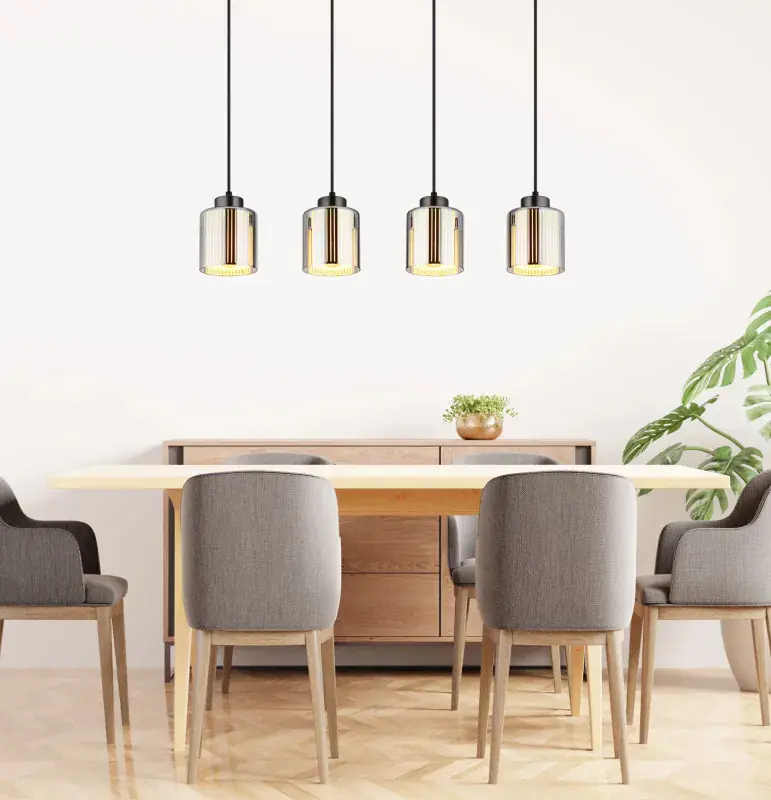 Globo Hängeleuchte Felicia 78 x 120 cm schwarz-chrom matt