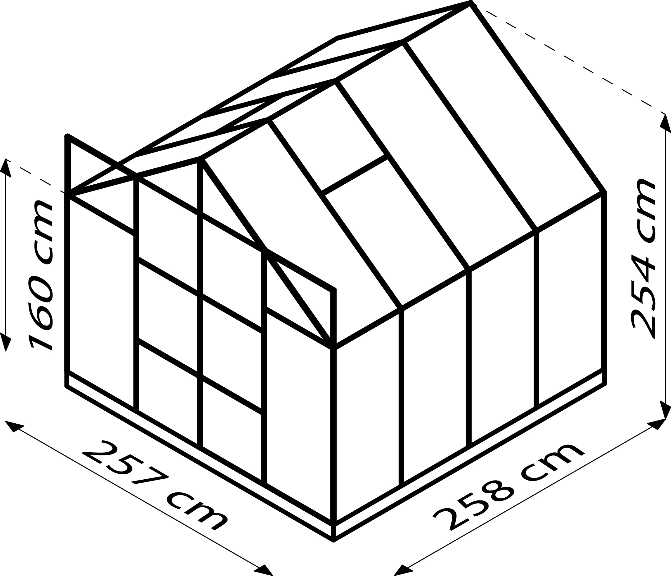 Vitavia Gewächshaus-Set Uranus 6700 HKP 6 mm alu 254 x 254 cm 