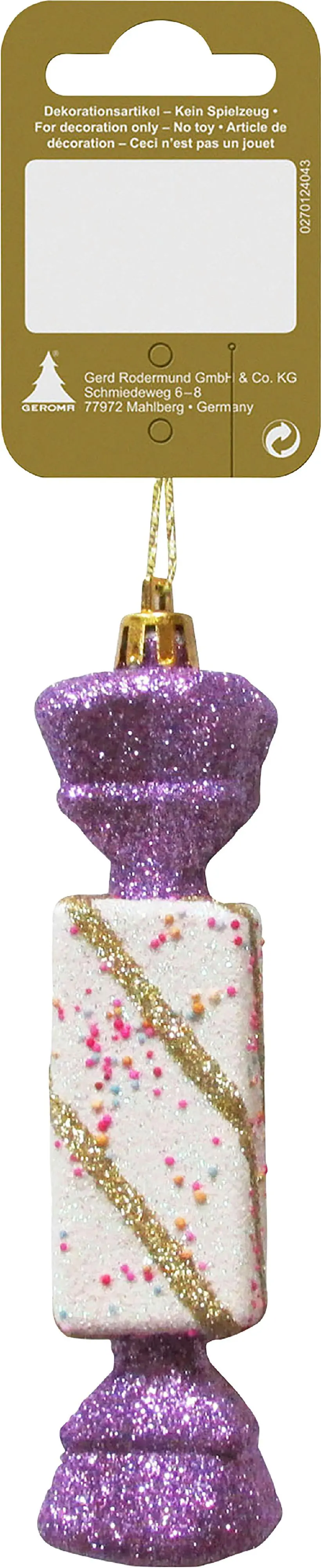 Dekohänger Bonbon Kunststoff 12 x 3 cm bunt