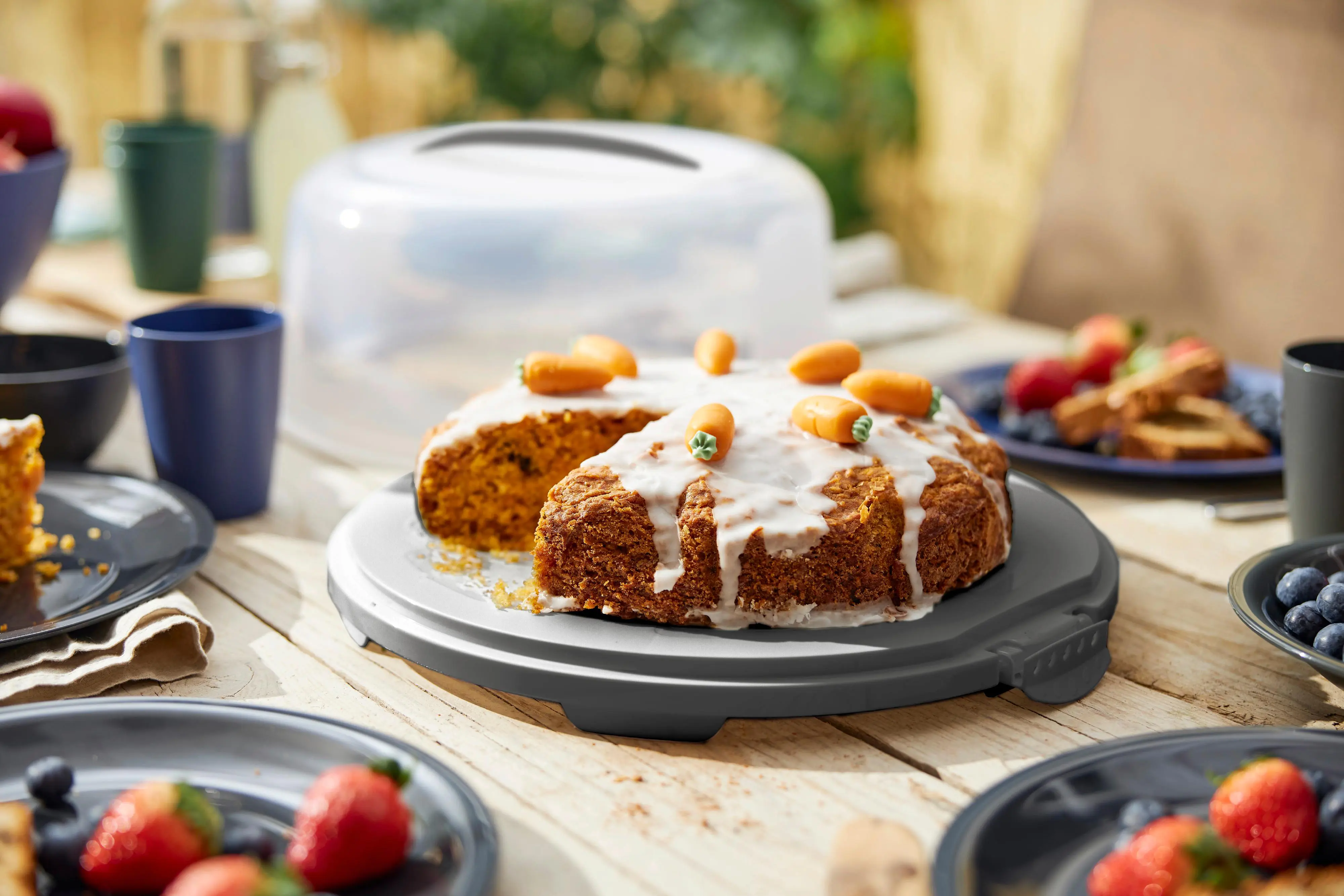 Rotho Tortenglocke hoch Fresh Ø 36 x 17 cm holzkohle schwarz