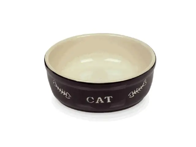 4033766733512 Nobby Katzenschale Cat 250 ml Ø 13,5 cm schwarz beige