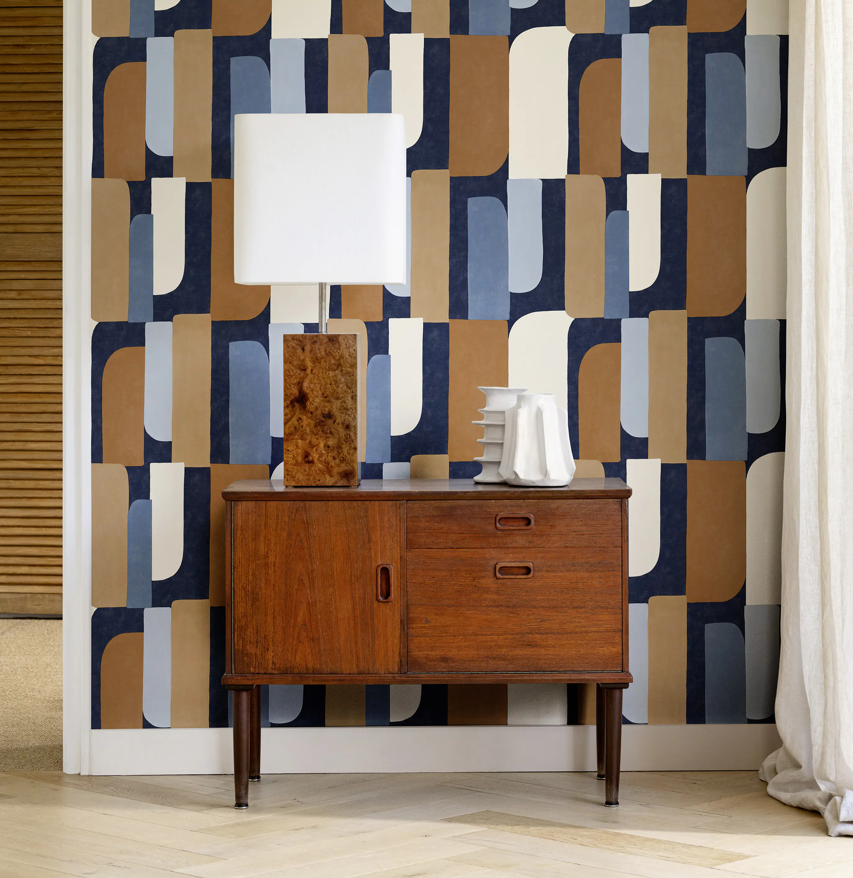 Rasch Vliestapete Paraiso Muster Grafik blau beige 10,05 x 0,53 m Rasch Vliestapete Paraiso Muster Grafik blau beige 10,05 x 0,53 m