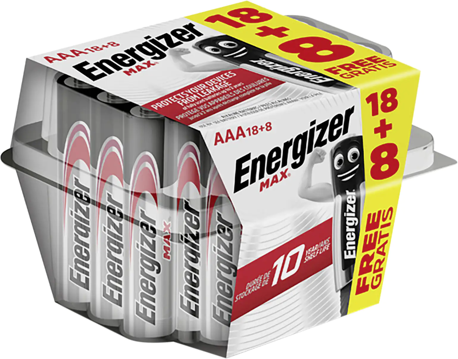 7638900428766 Energizer Max Alkaline Batterie Micro AAA 1,5 V, 18 + 8er Pack