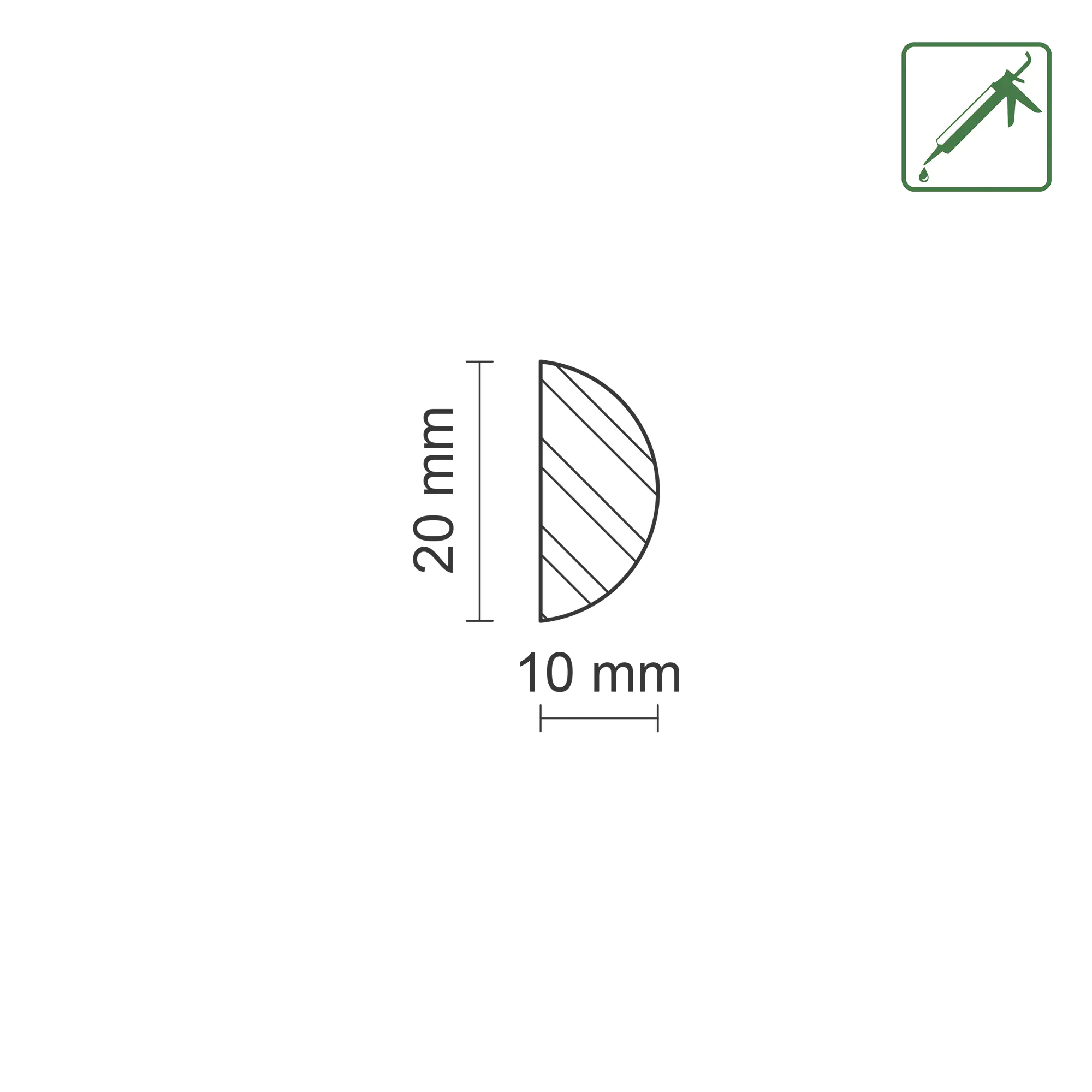 FN Neuhofer Halbrundstab 95 cm 20 x 10 mm Buche