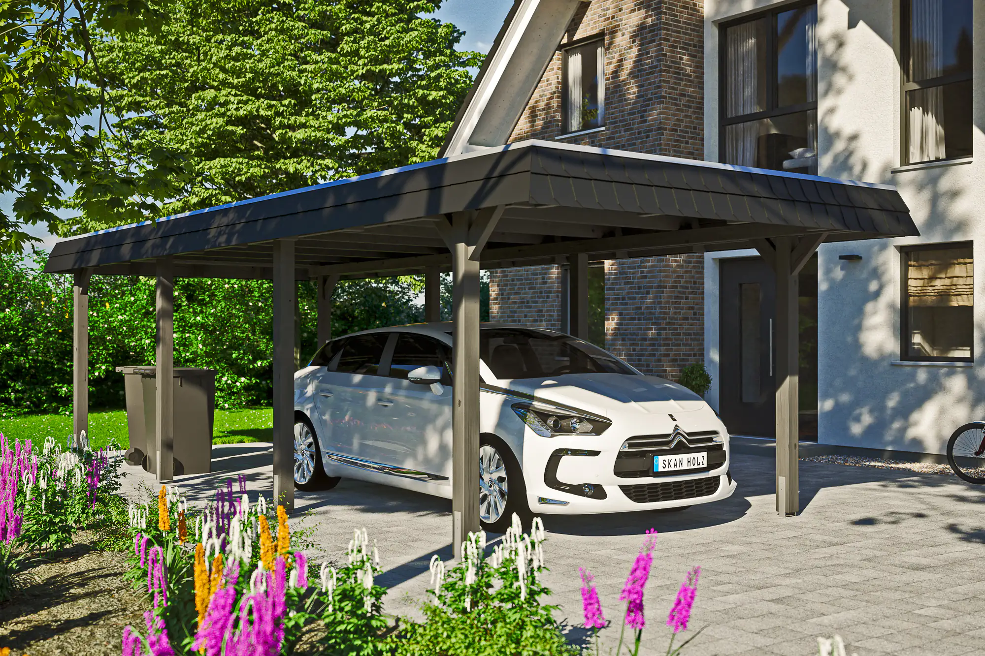 SKAN HOLZ Carport Wendland 362 x 870 cm mit EPDM-Dach