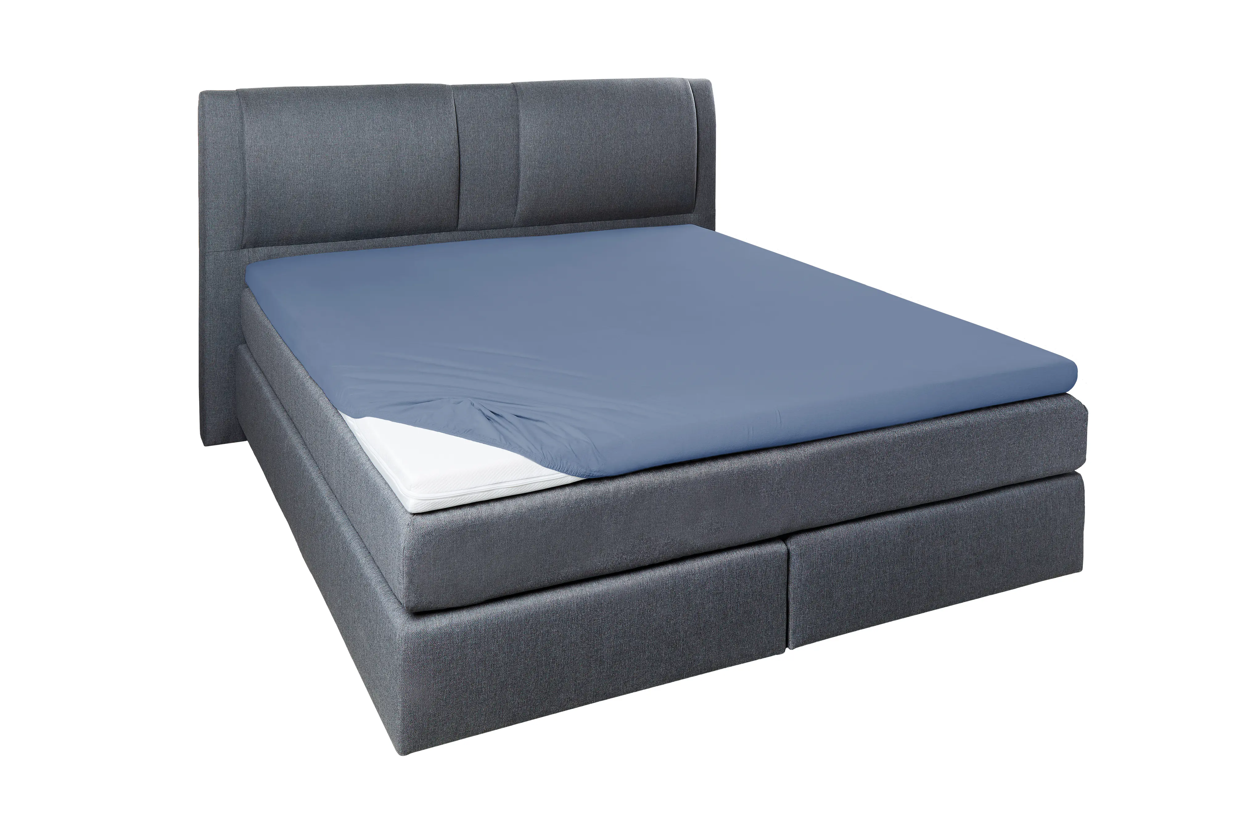 Westminster Spannbetttuch Jersey Elastan Topper 190 x 200 cm blau