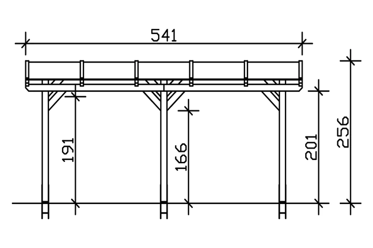 SKAN HOLZ Terrassenüberdachung Siena 541 x 250 cm Leimholz